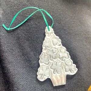 Galway Clover leaf tree Christmas crystal ornament